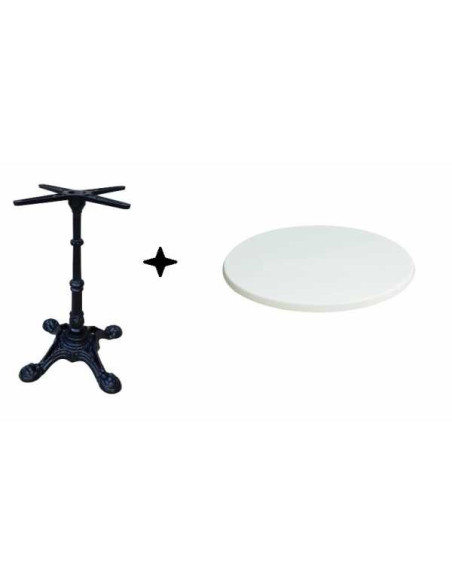 Hana V -  WERZALIT tables with cast iron center leg for outdoor and indoor- bar, restaurant, pub, fast-food, pizzeria or club