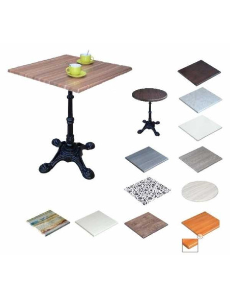 Hana V -  WERZALIT tables with cast iron center leg for outdoor and indoor- bar, restaurant, pub, fast-food, pizzeria or club