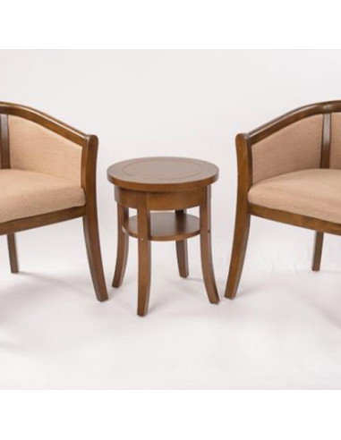 Backless -  Wooden table with round top for...