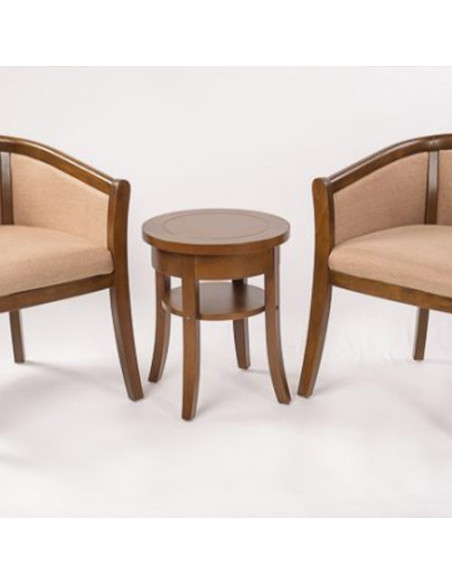 Backless -  Wooden table with round top for bar, restaurant, pub, fast-food, pizzeria or club