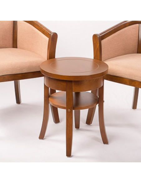 Backless -  Wooden table with round top for bar, restaurant, pub, fast-food, pizzeria or club