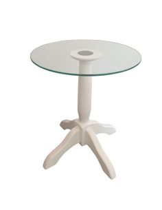 Oslo -  Solid beech wood table and safety glass top, for...