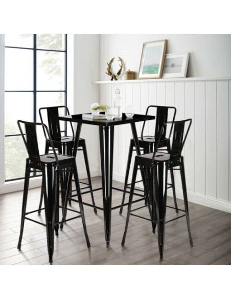 Tolix -  High steel tables, modern, in industrial style, for bar, restaurant, pub, fast-food, pizzeria or club