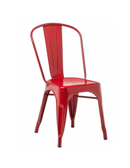 Tolix style, glossy red - Steel chairs, industrial, steampunk