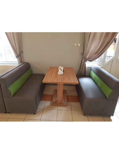 GIULIA - Mese cu blat dreptunghiular cu două picioare centrale pentru bar, restaurant, pub, fast-food, pizzerie sau club