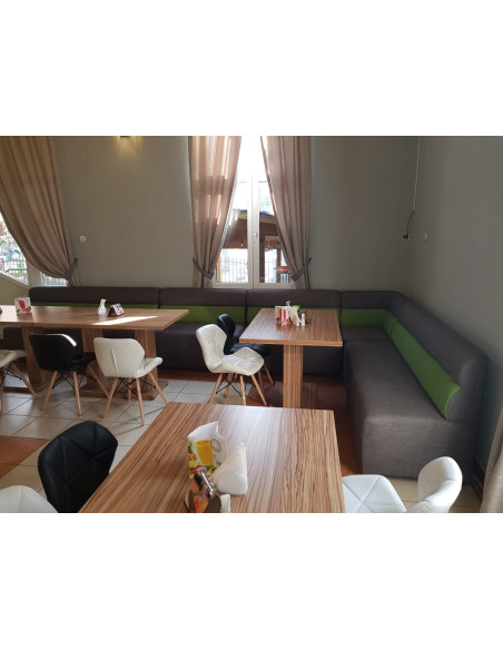 GIULIA - Mese cu blat dreptunghiular cu două picioare centrale pentru bar, restaurant, pub, fast-food, pizzerie sau club