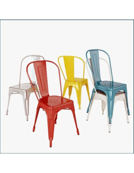 Tolix glossy green- Steel chairs, modern, in industrial style, for bar, restaurant, pub, fast-food, pizzeria or club