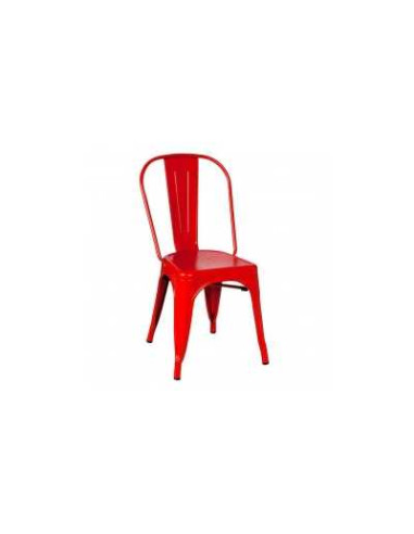 Tolix style, glossy red - Steel chairs,...