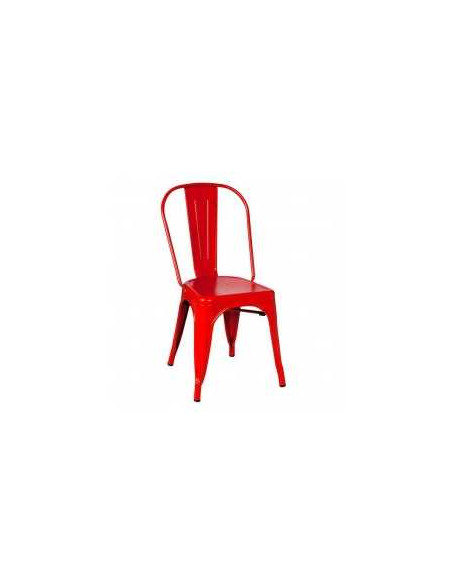 Tolix style, glossy red - Steel chairs, industrial, steampunk
