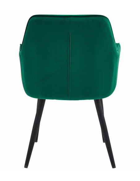 ROYAL P - HoReCa Dark Green Velvet Chair  – Restaurant / Pizzeria Chair with Black Metal Legs