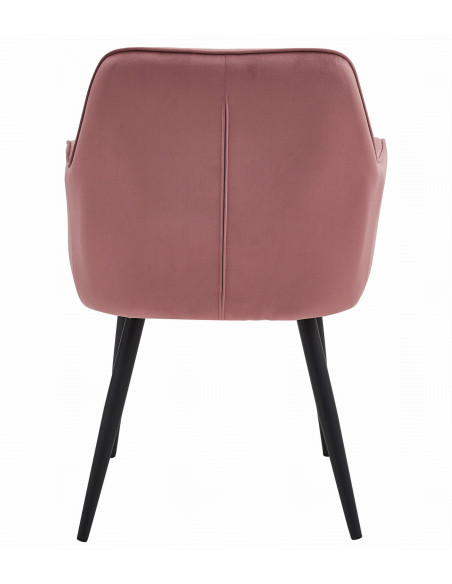 ROYAL P - HoReCa Pink Velvet Chair  – Restaurant / Pizzeria Chair with Black Metal Legs