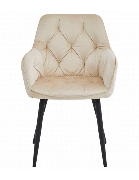 copy of ROYAL P - HoReCa Beige Velvet Chair  – Restaurant / Pizzeria Chair with Black Metal Legs