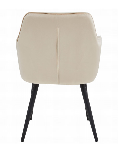 ROYAL P - Scaun HoReCa Beige Catifea – Scaun Restaurant / Pizzerie cu Picioare Metalice Negre